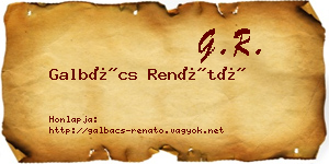Galbács Renátó névjegykártya