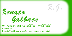 renato galbacs business card